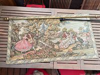 Full tapestry with hanging rod displayed