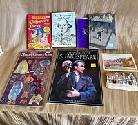Group shot of all eight Shakespeare items
