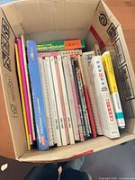 Box containing assorted Japanese books and magazines
