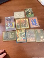 All ten cards laid out in holders