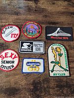 Seven patches laid out together