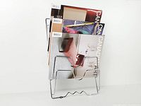 Rack with magazines inserted for scale