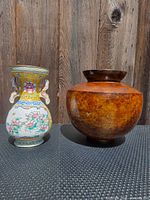Front view of both vases showing design and finish