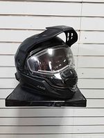 Front left view showing clear heated face shield and peak