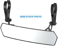 OEM stock image of rear mirror assembly with mounting brackets