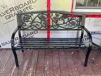 full front view of bench on deck
