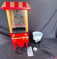 Popper, fondue pot, fork overview