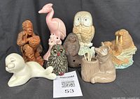 Group view of all eight figurines