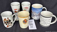 Group shot of all six cups and mugs