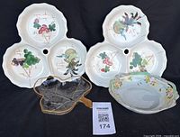 Front view of all four serving dishes