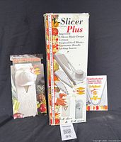 Front of V-Slicer Plus and Multi-Box packaging