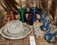 Group shot showing all colourful glass items together