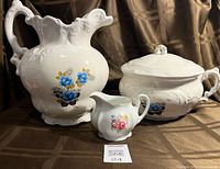 All three ceramic pieces front view