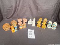 Overview of all eight salt and pepper shaker pairs on display