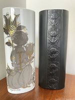 Both Bjorn Wiinblad for Rosenthal Studio Linie vases side by side