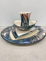 Stacked view of all four pieces showing shapes and pattern