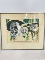 Framed watercolor painting showing full view of artwork and frame
