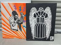 Both artworks side by side showing overall appearance and relative sizes