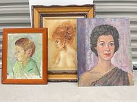 Group shot of all three portrait paintings