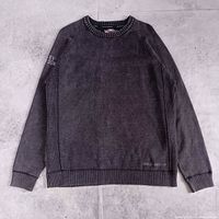 Front view of charcoal grey Harley-Davidson ribbed sweater