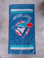 Full view of towel showing complete graphic and dimensions perspective