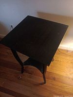 Top view of square wood end table