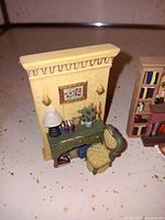 Writing desk vignette with wall section