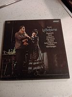 Front of Puccini: La Bohème LP box set showing performers and label