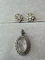 Earrings and pendant full view