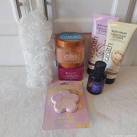 Group shot showing all seven new bath items