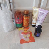 All seven bath and body items grouped together