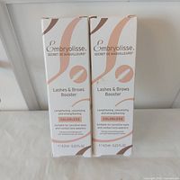 Front view of two boxed Embryolisse Lashes & Brows Booster serums