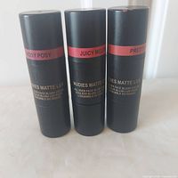 Three Nudestix Nudies Matte Lux blush sticks shades Rosy Posy, Juicy Melons, Pretty Peachy