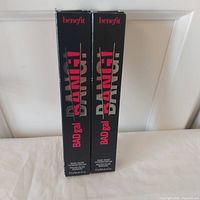 Front view of two Benefit BADgal Bang! mascara boxes