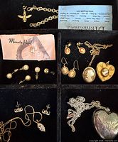 Overview of assorted jewelry in compartment tray