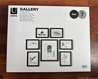 Front of unopened Umbra Gallery Frames box showing product image and set size