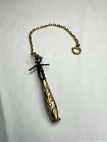 Full view of cherub pendant charm with chain and clasp