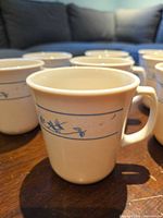 Close-up of one mug showing pattern and shape