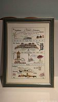 Full view of framed needlepoint artwork