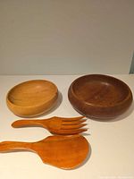 Set showing both bowls, fork and spoon