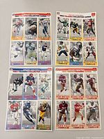 Group shot of all four uncut sheets