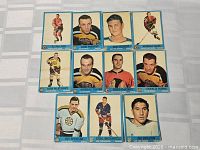 All 11 cards laid out in three rows