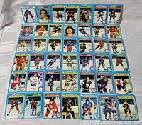 Full spread of 42 cards laid out 6 × 7 for count confirmation and overall condition view