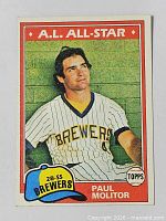 Front of 1981 Topps Paul Molitor card