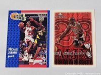 Both Michael Jordan trading cards front view