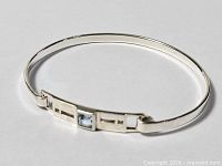Full view of sterling silver bangle bracelet closed