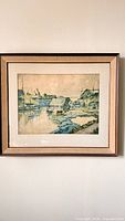 Full view of framed print on wall