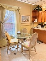 Dining set overall with table and three chairs
