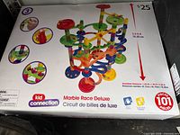 Front of box showing Kid Connection Marble Race Deluxe 101-piece set