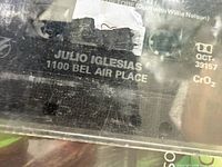 Close-up of Julio Iglesias 1100 Bel Air Place cassette label
